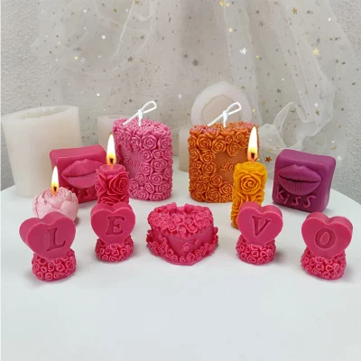 Свадьба ко Дню святого Валентина 3D Роза Силиконовые формы для мыла в форме свечей